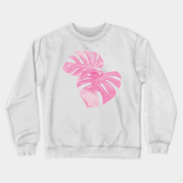 glitchy monstera leaves Crewneck Sweatshirt by goblinbabe